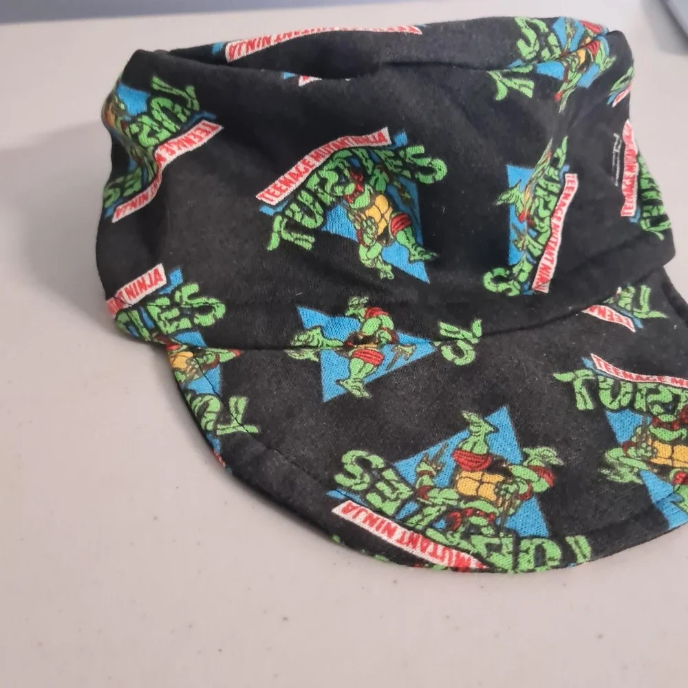Vintage Teenage Mutant Ninja Turtles Hat Adult Raphael Painters Cap Handmade 90s